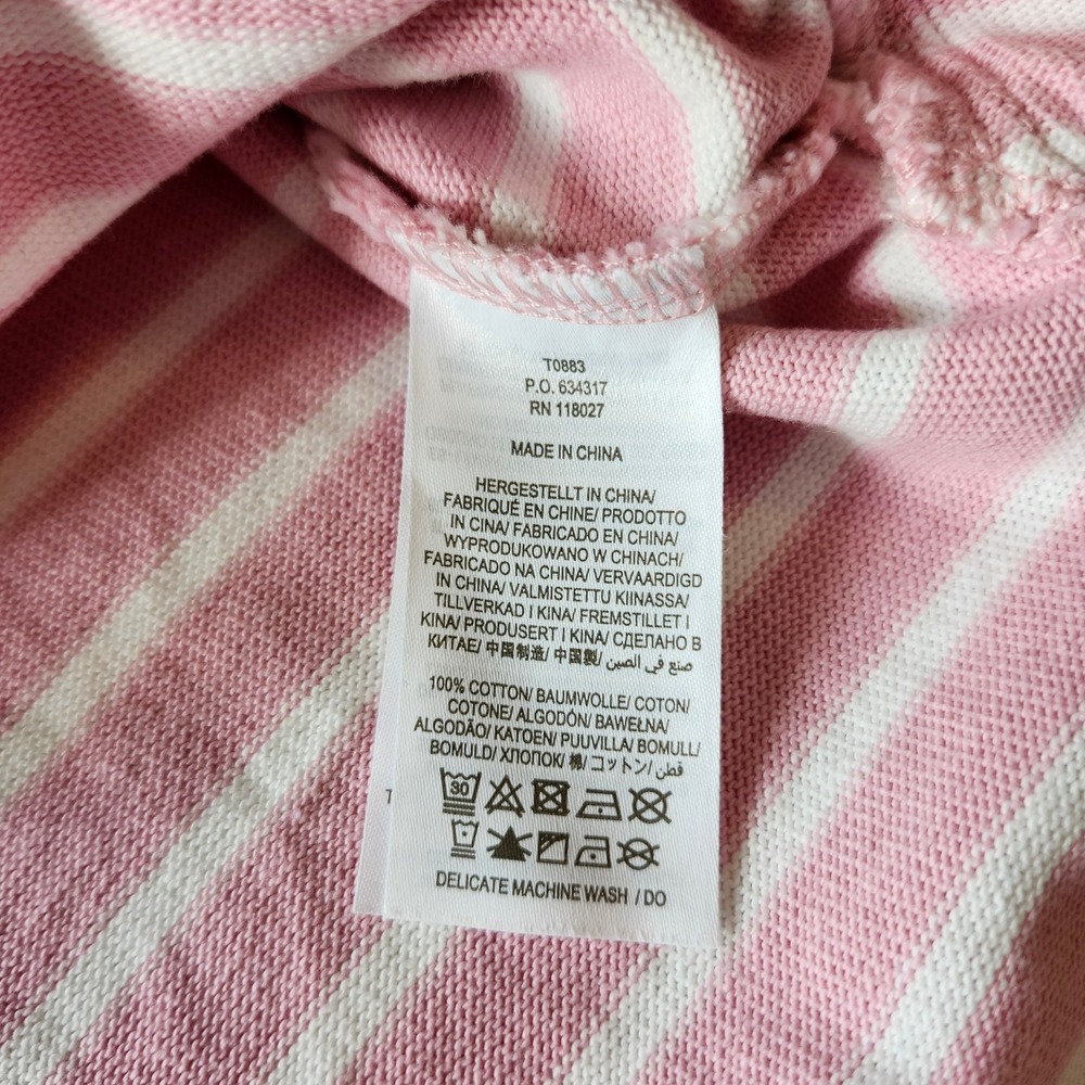 Boden Frilled Ruffle side split Long Sleeve Jersey Top Sweater Pink Striped sz 6 - Picture 5 of 6